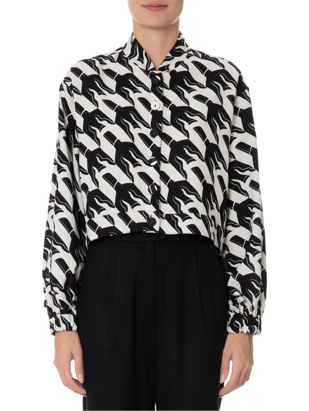 FARM Rio Pied de Tucano Toucan Print Cropped Jacket Large 🖤🤍🌴